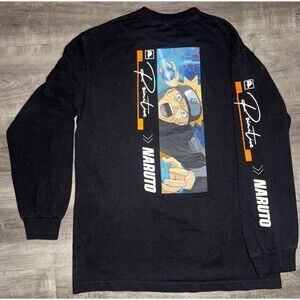 Naruto Shippuden Primitive Black T-Shirt Rare Long Sleeve Size M Anime 2007